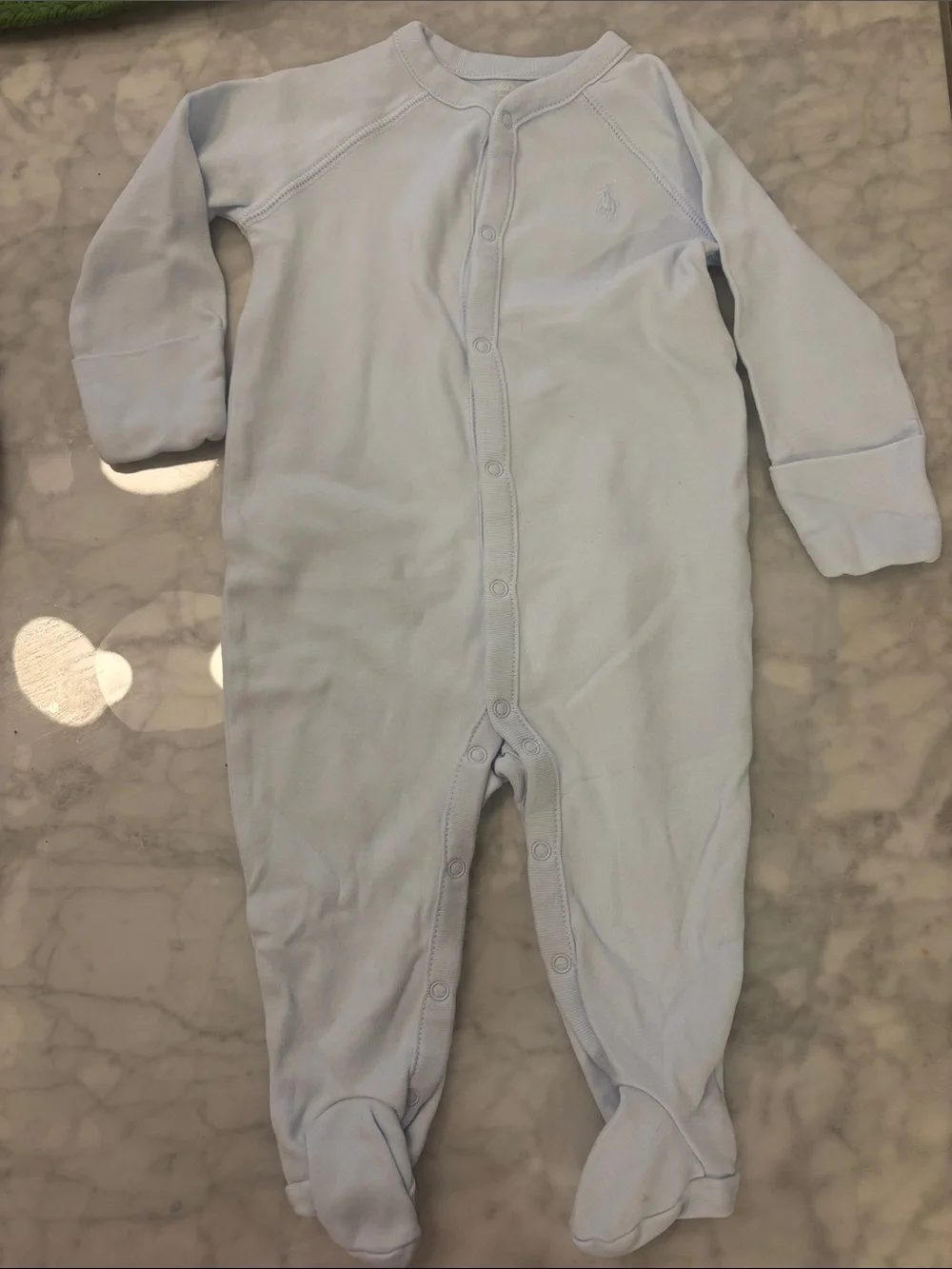 Ralph Lauren Light Blue Baby onesie 3-6 months